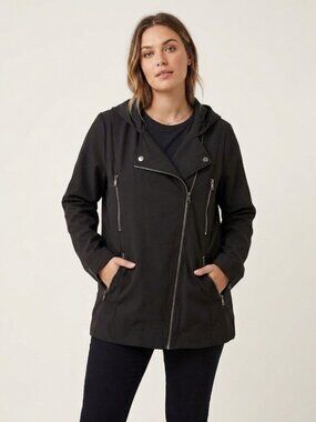 NWOT Love & Legend Black Windbreaker with Hood
